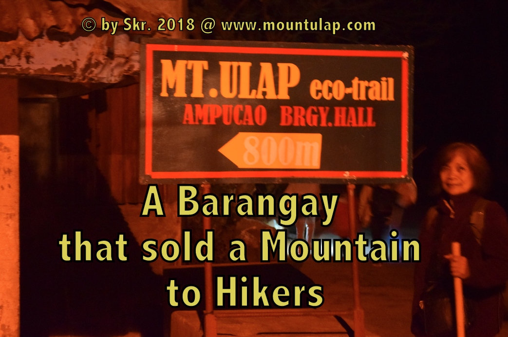 Mount Ulap eco-trail a Barangay that sold a Mountain to Hikers  