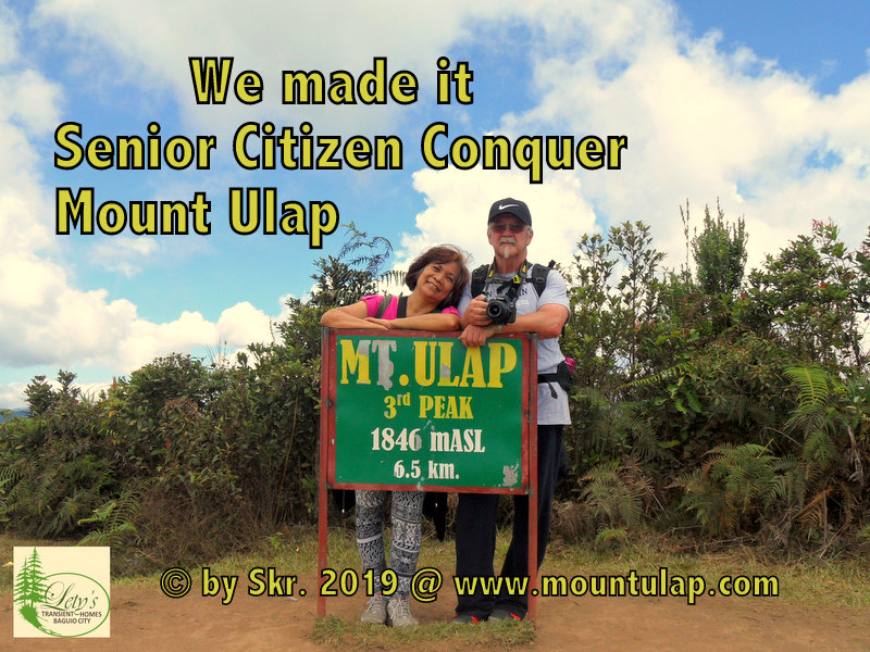 During a hot day, two Senior Citizens made it conquer the Mount Ulap Summit during their hiking adventure on the eco-trail. 